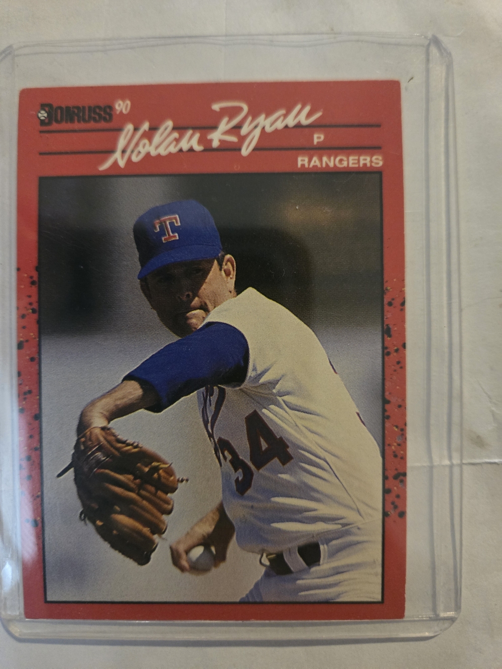 Donruss Nolan Ryan 1990 Texas Rangers Baseball Card - Red Border